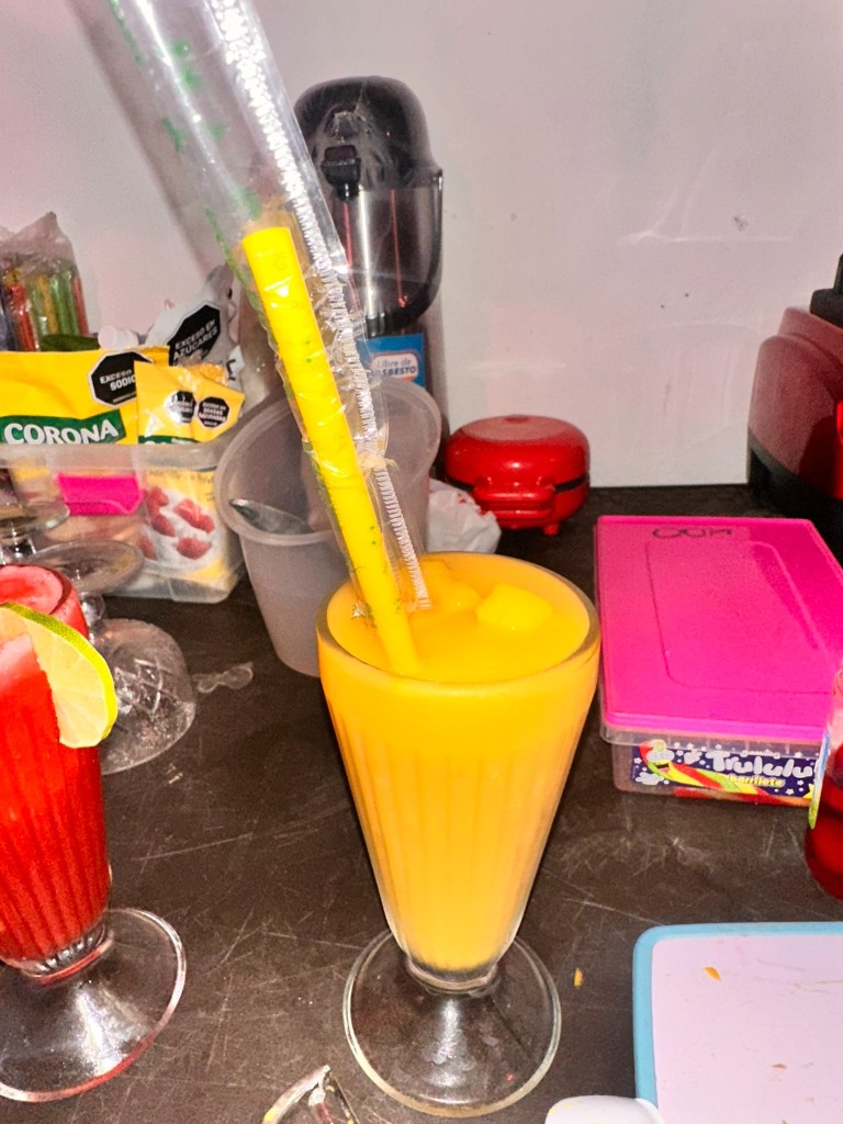 Batidos y preparaciones de fruta en el mostrador